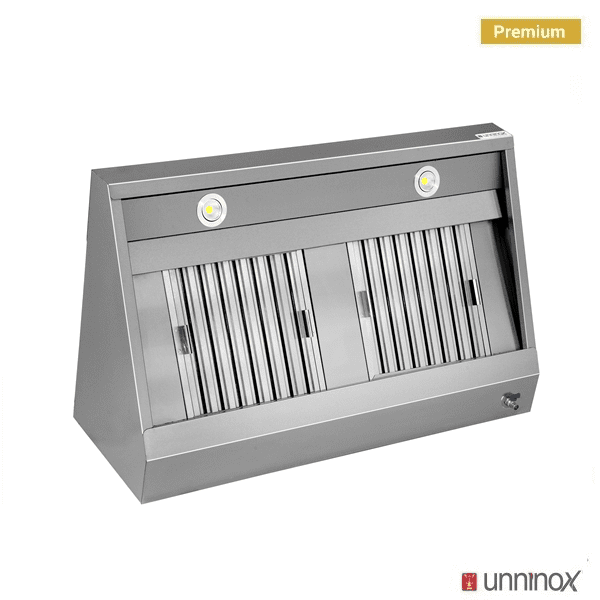 RVS afzuigkap schuinmodel | 1200x700x400(h)mm