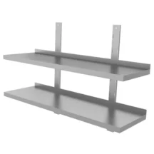 Wandschap | RVS | 2 Niveaus | Verstelbare Hoogte | Diepte 400 | Hoogte 700 | Breedte 500-2000 | Incl. Bevestiging