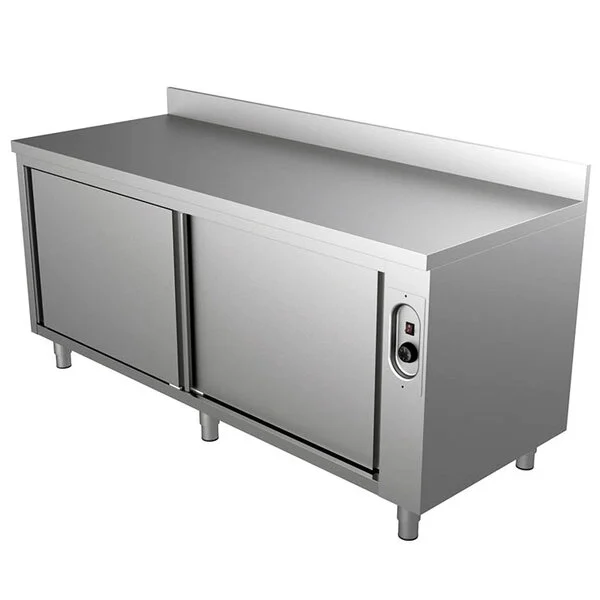 Warmhoudkast | RVS | 30°C/80°C | Geventileerd | Schuifdeuren | 230V | Diepte 700 | Hoogte 850 | Breedte 1000-2000 | Achteropstand