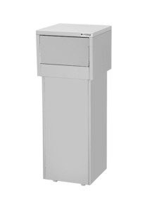 Afvalbak | RVS (Geborsteld) | 80 L | Duwdeksel  | 470x470x1250(h)mm