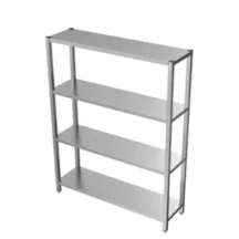 Voorraadrek | RVS | 4 Schappen | Diepte 400 | Hoogte 1800 | Breedte 800-2000 | Zelfmontage