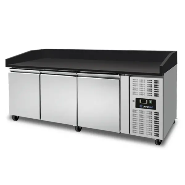 Pizzawerkbank | 580L | 3 Deuren (EN600x400) | +2°C/+8°C | Geforceerd | Wielen (Geremd) | 2020x800x850/990(h)mm - Afbeelding 3