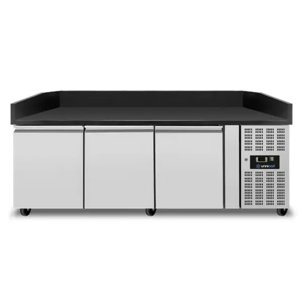 Pizzawerkbank | 580L | 3 Deuren (EN600x400) | +2°C/+8°C | Geforceerd | Wielen (Geremd) | 2020x800x850/990(h)mm - Afbeelding 5